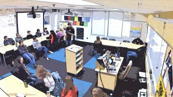 Students sitting in various positions